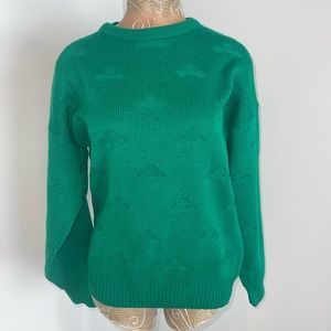 ST PATRICKS - Vintage Kelly Green Shamrock Sweater - Unisex